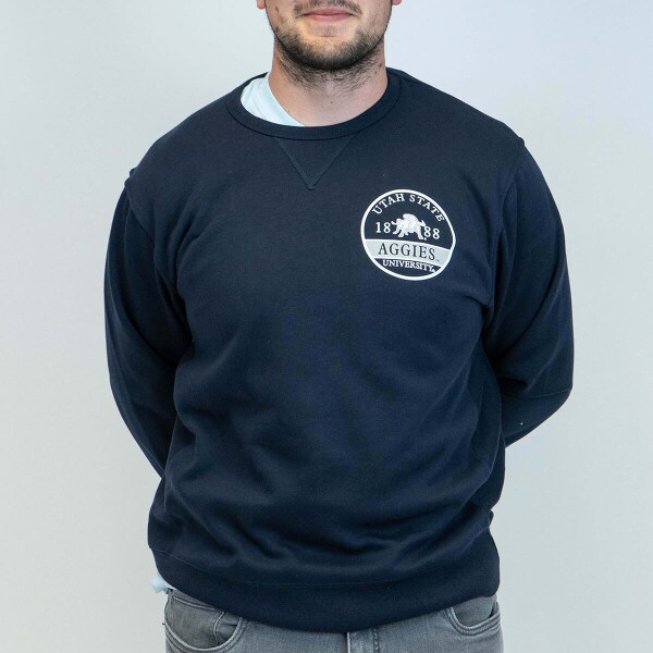 utah state aggie bull sweatshirt navy